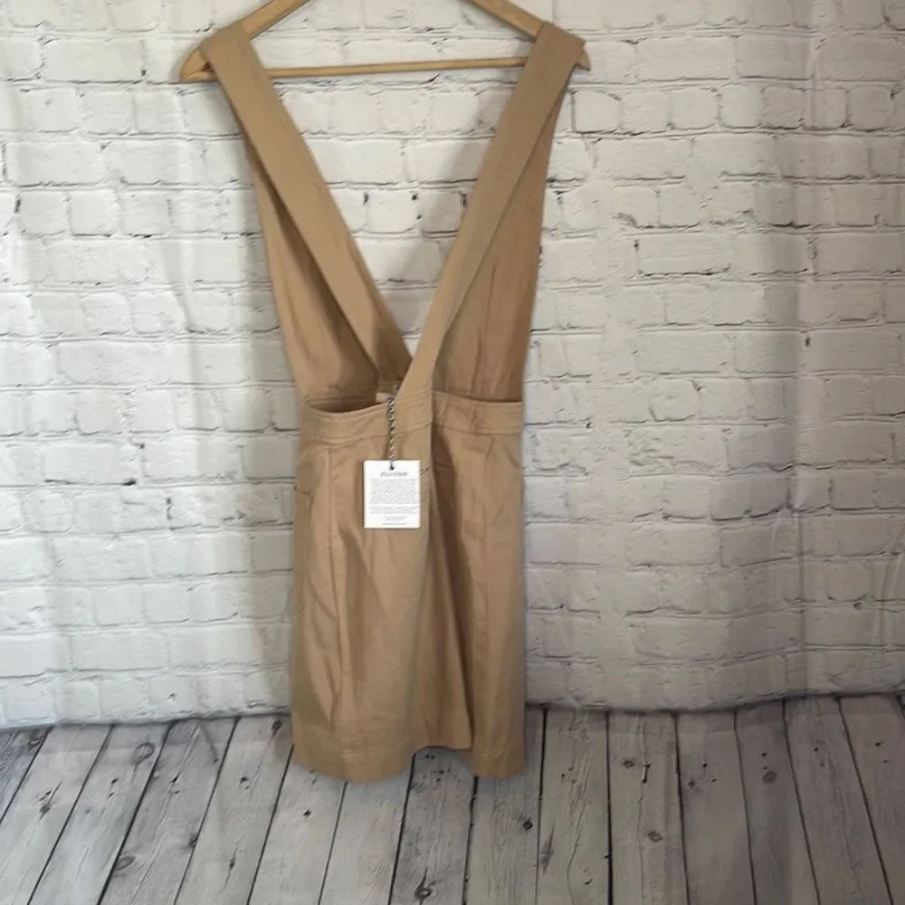 Ellison Khaki Retro Overall Skirt Jumper Pinafore size small‎ NEW